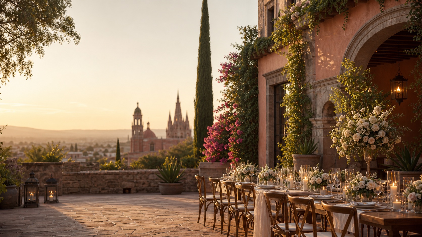 Historic architecture and street life in San Miguel de Allende