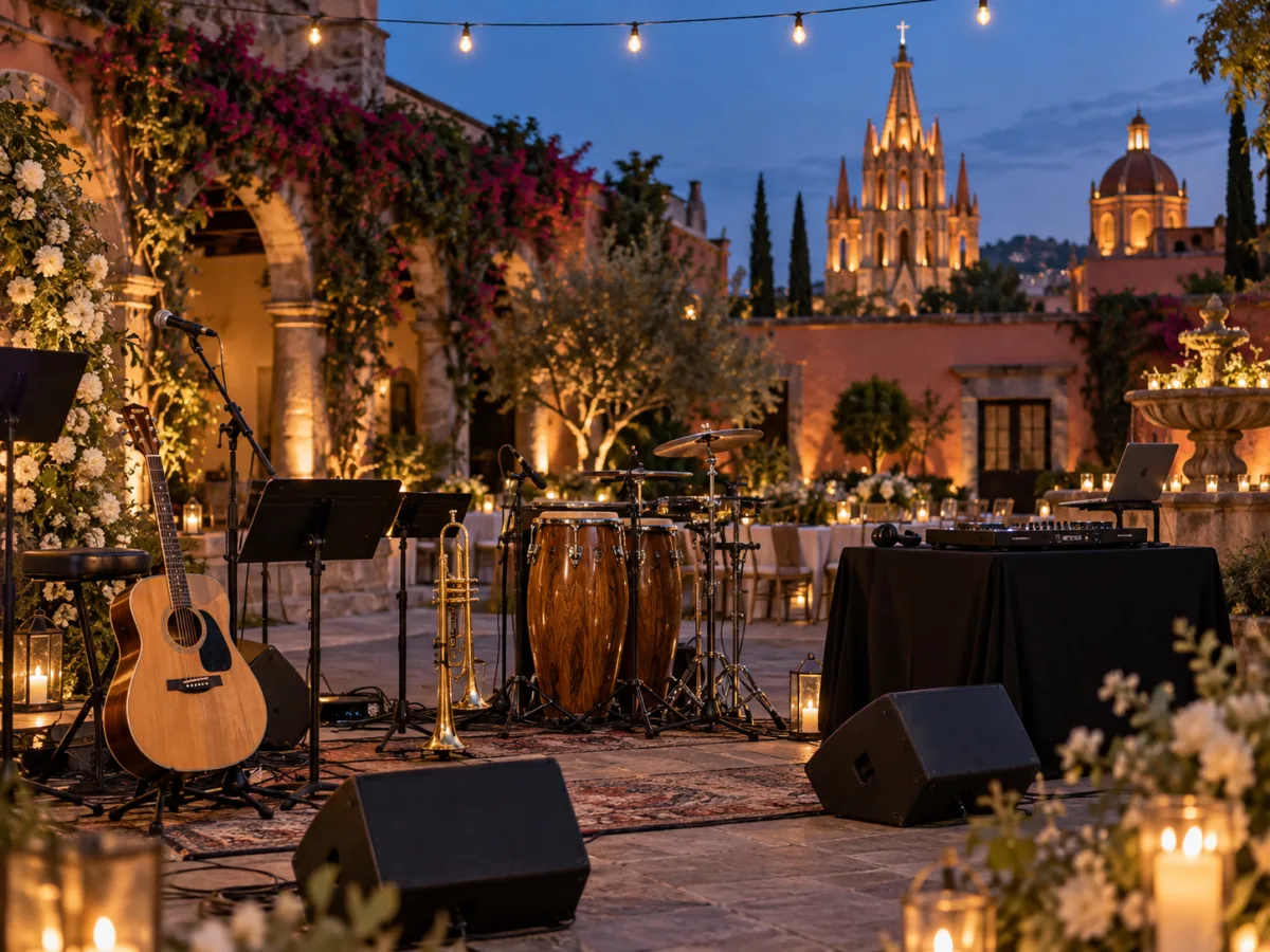 Imagen genérica de montaje musical para bodas